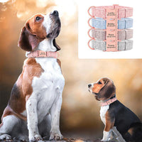 HKM-3486013 Personalized Anti-Lost Pet Dog Collar with Leash in Various Colors for Medium and Large Dogs