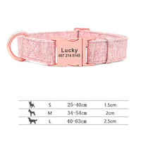 HKM-3486013 Personalized Anti-Lost Pet Dog Collar with Leash in Various Colors for Medium and Large Dogs