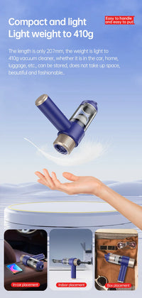 HKM-348627 3-in-1 Wireless Handheld Vacuum and Air Duster for Effective Car and Desktop Cleaning, 18-Minute Runtime, ABS Material