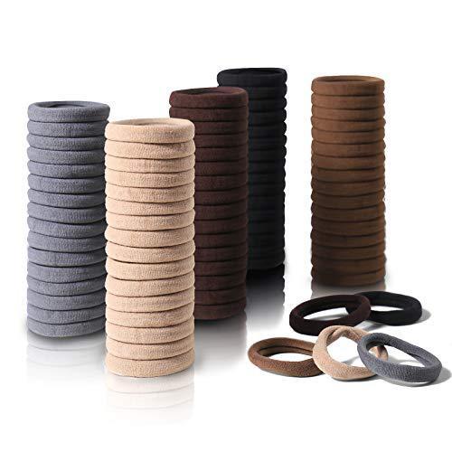HKM-348627 Soft High Elastic Seamless Hair Rings - 100 Pack in Various Colors