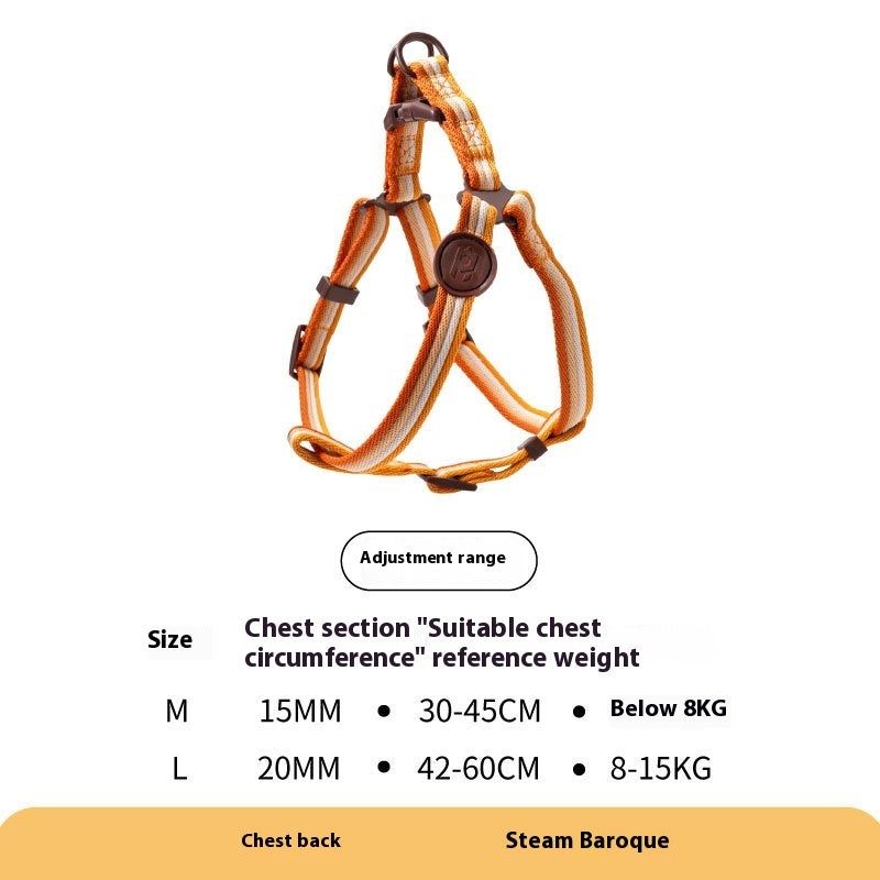 HKM-3487421 Retro Hand-Holding Rope Dog Collar Vest for Small and Medium-Sized Dogs
