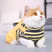 HKM-3488317 Warm and Cute Cat Overalls in Yellow and Green for Small Pets, Anti-Lint Polyester Fabric