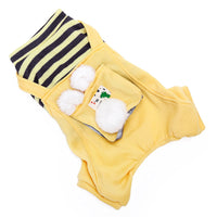 HKM-3488317 Warm and Cute Cat Overalls in Yellow and Green for Small Pets, Anti-Lint Polyester Fabric