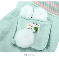 HKM-3488317 Warm and Cute Cat Overalls in Yellow and Green for Small Pets, Anti-Lint Polyester Fabric