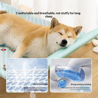 HKM-3488573 Striped Cartoon Camping Bed for Medium to Large Dogs - Oxford Cloth Design, Black and Gray