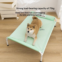 HKM-3488573 Striped Cartoon Camping Bed for Medium to Large Dogs - Oxford Cloth Design, Black and Gray