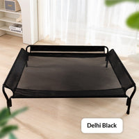 HKM-3488573 Striped Cartoon Camping Bed for Medium to Large Dogs - Oxford Cloth Design, Black and Gray