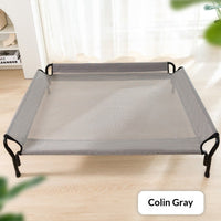 HKM-3488573 Striped Cartoon Camping Bed for Medium to Large Dogs - Oxford Cloth Design, Black and Gray
