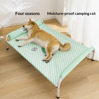 HKM-3488573 Striped Cartoon Camping Bed for Medium to Large Dogs - Oxford Cloth Design, Black and Gray