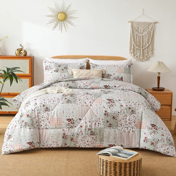 HKM-348883 3-Piece Queen Comforter Set with 2 Pillowcases in Varied Designs