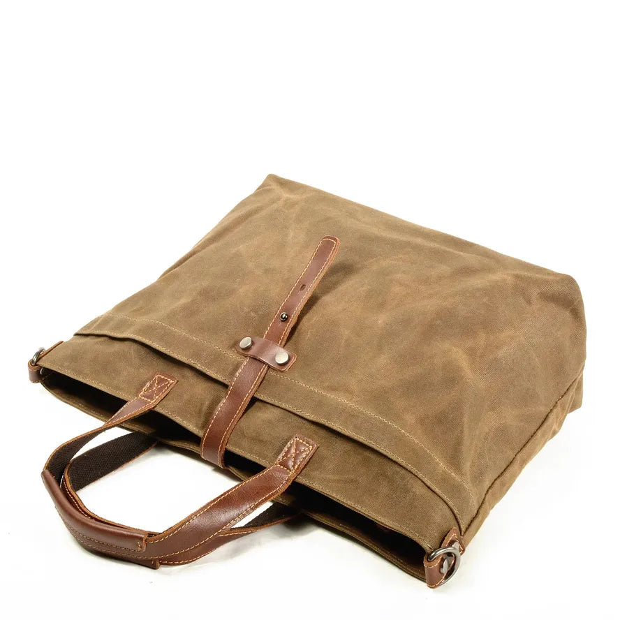 HKM-348947 Ladies Waxed Canvas Tote Shoulder Bag