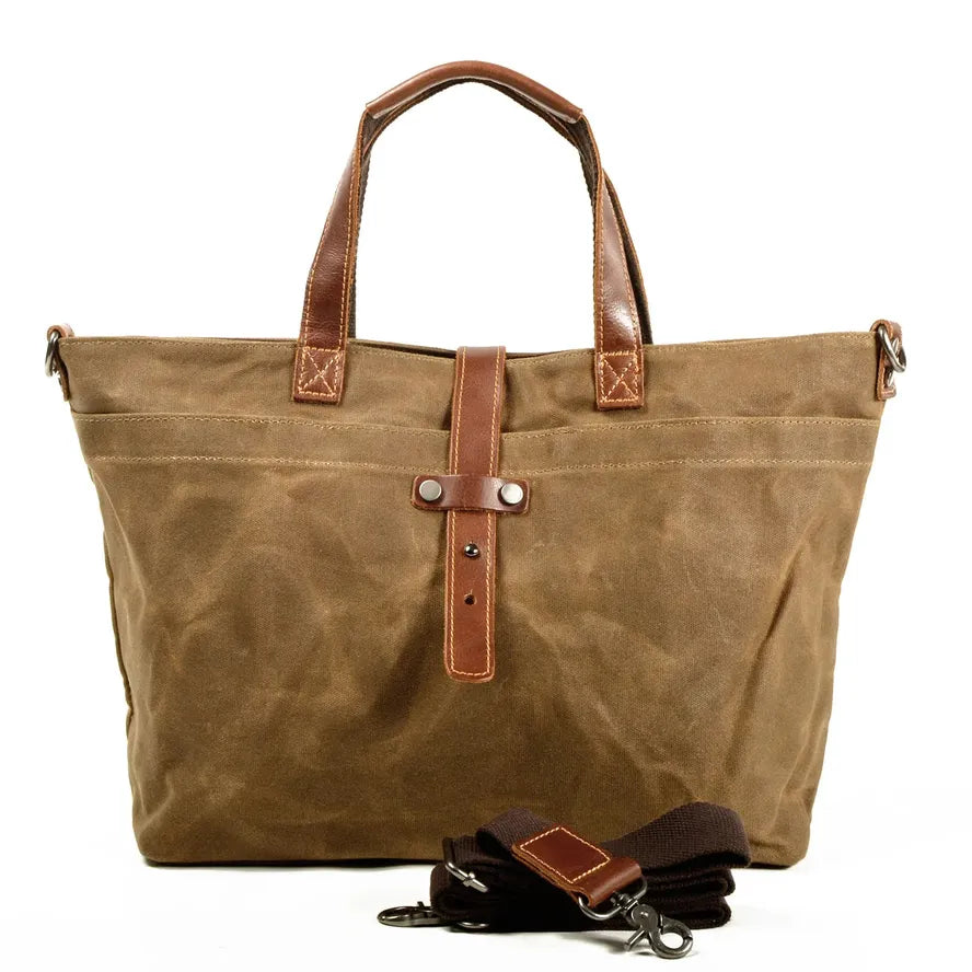 HKM-348947 Ladies Waxed Canvas Tote Shoulder Bag