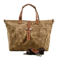 HKM-348947 Ladies Waxed Canvas Tote Shoulder Bag