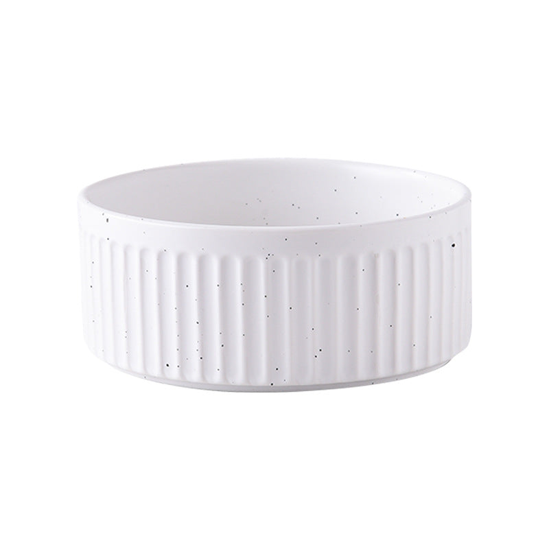 HKM-3490109 Ceramic Dog Food Bowl Set in Multiple Sizes with Coordinating Trays