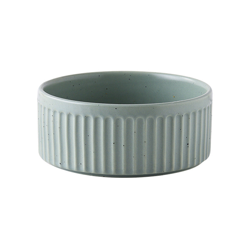 HKM-3490109 Ceramic Dog Food Bowl Set in Multiple Sizes with Coordinating Trays