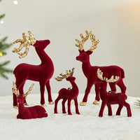 HKM-349011 Christmas Sequined Elk Decor with Flocking Detail - Various Styles Available