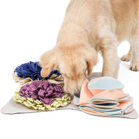 HKM-3490749 Multi-Size Sniffing Pet Mats for Slow Feeding and Training - Beige, Turquoise, Orange Blue Felt Design