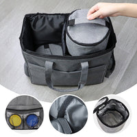 HKM-3492157 Portable Dog Food Carrying Shoulder Bag - 17L Travel Storage for Dogs, Gray or Black