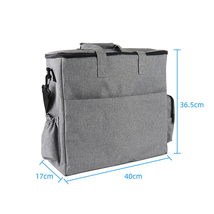 HKM-3492157 Portable Dog Food Carrying Shoulder Bag - 17L Travel Storage for Dogs, Gray or Black