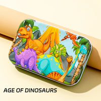 HKM-349331 60-Piece Educational Dinosaur Jigsaw Puzzle for Kids - Iron Box Wooden Puzzle Toys