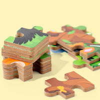 HKM-349331 60-Piece Educational Dinosaur Jigsaw Puzzle for Kids - Iron Box Wooden Puzzle Toys