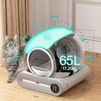 HKM-349331 Smart Self-Cleaning Cat Litter Box with Wi-Fi and Odor Control, 65L Capacity