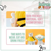 HKM-3494077 Soft Cat Cone Collar with Bee Design - Comfortable, Adjustable, and Easy to Clean for Recovery Protection