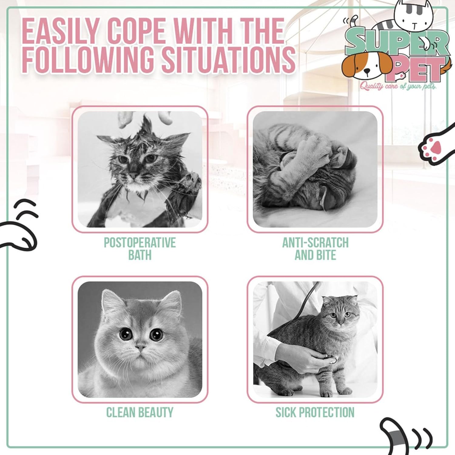 HKM-3494077 Soft Cat Cone Collar with Bee Design - Comfortable, Adjustable, and Easy to Clean for Recovery Protection