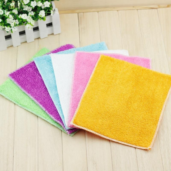 HKM-349459 Absorbent Bamboo Fiber Dish Towels in Mixed Colors and Solid Shades
