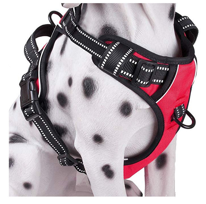 HKM-3494973 Adjustable Breathable Reflective Chest Strap for Medium and Large Dogs in Black, Red, Green