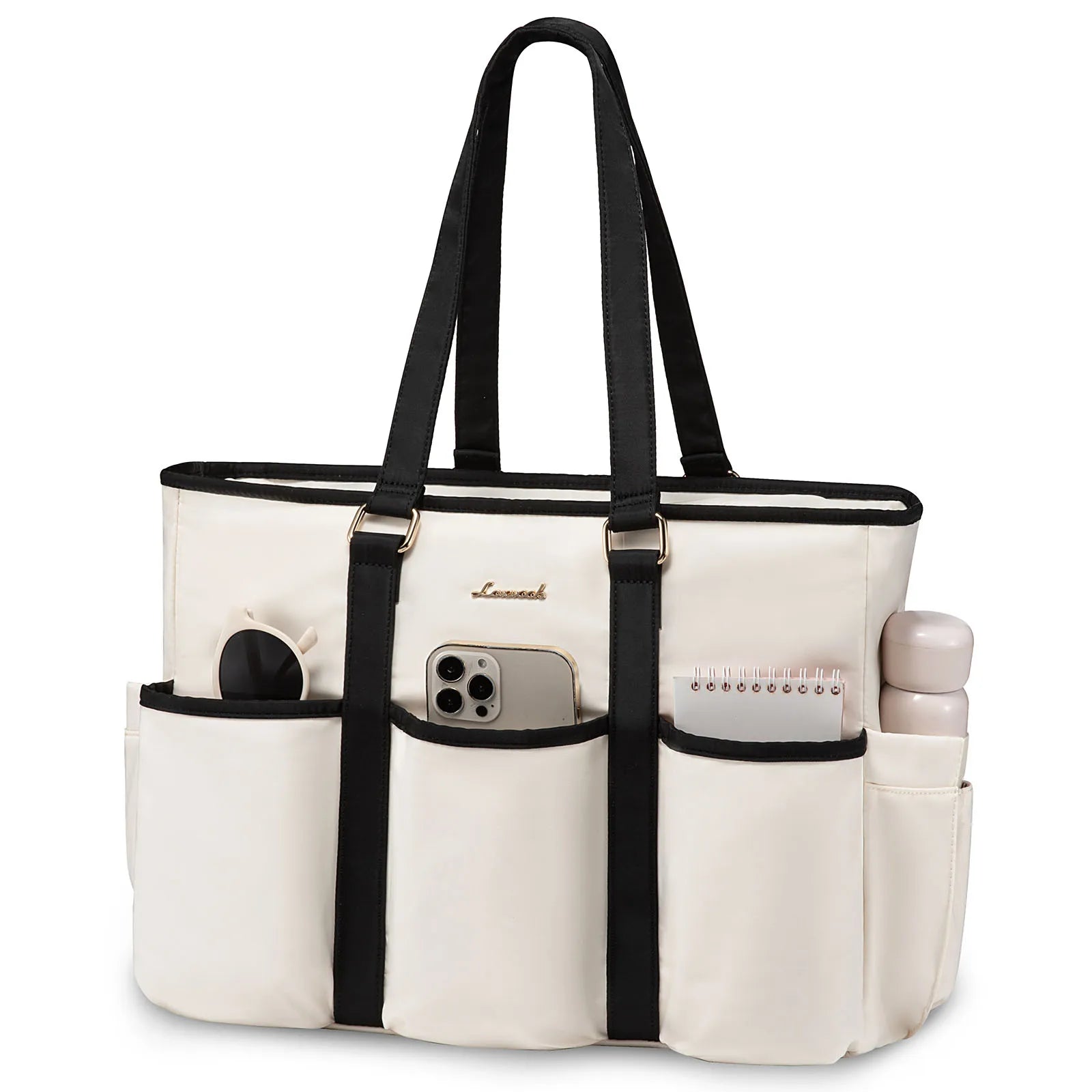 HKM-349587 Multi-Pockets Waterproof Large Laptop Tote Bag for Work, Travel, and College