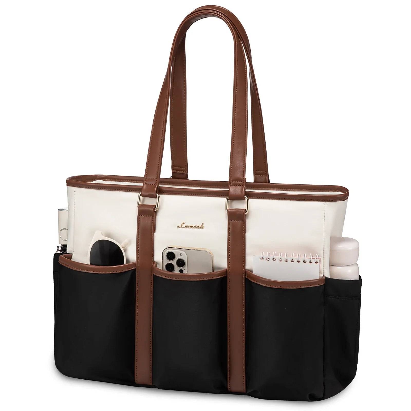HKM-349587 Multi-Pockets Waterproof Large Laptop Tote Bag for Work, Travel, and College