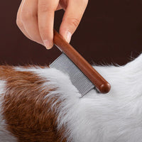 HKM-3497149 Wooden Handle Pet Comb for Grooming Long & Short Haired Dogs, Cats, and Small Pets
