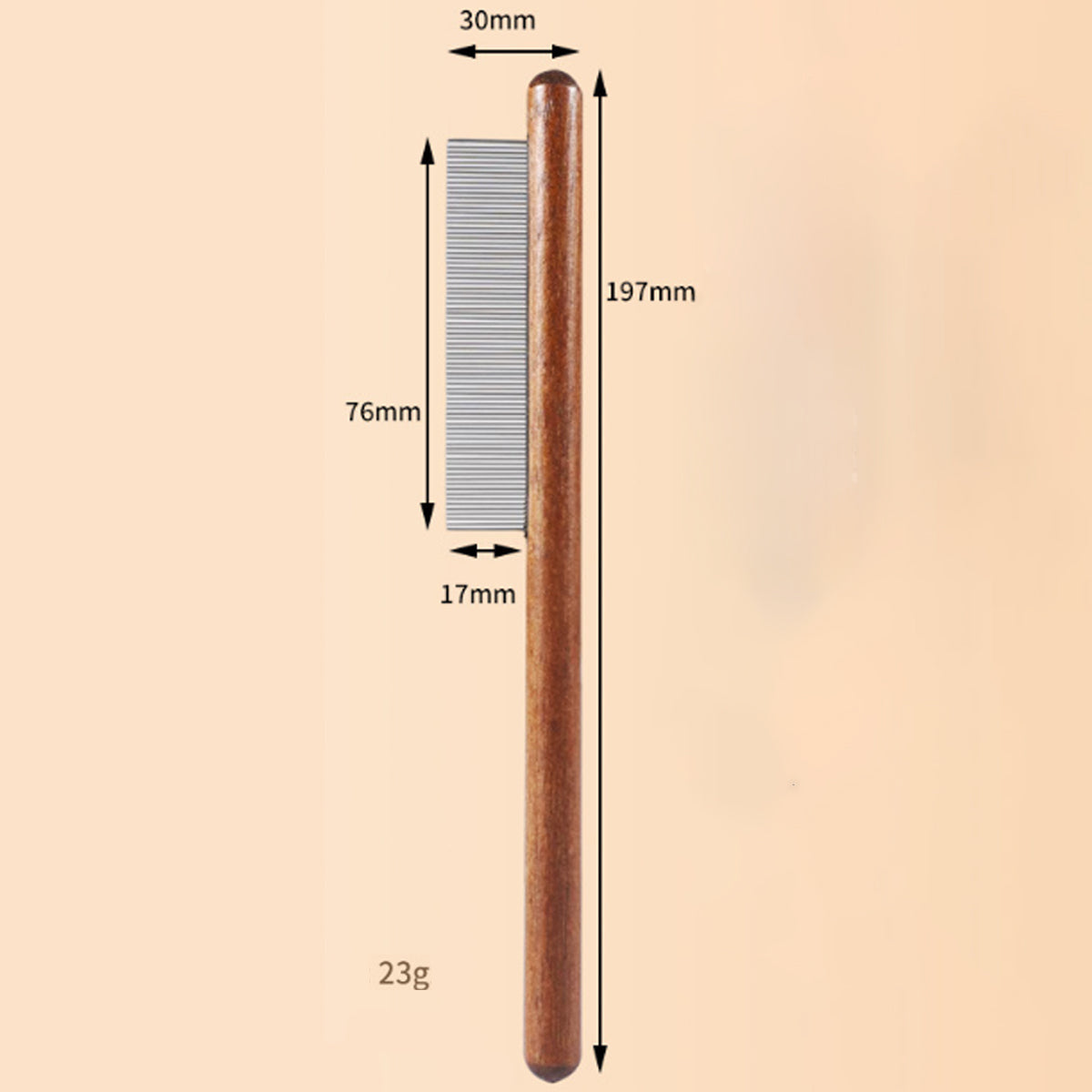 HKM-3497149 Wooden Handle Pet Comb for Grooming Long & Short Haired Dogs, Cats, and Small Pets