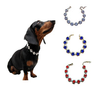 HKM-3498301 Rhinestone Dog Necklace with Extension Chain in Multiple Colors