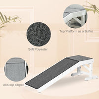 HKM-3498941 Dog Ramp with Non-Slip Carpet and Top Platform for Easy Access to Elevated Surfaces, 49" x 16" x 14"