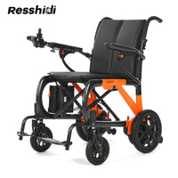 HKM-349907 Carbon Fiber Folding Electric Wheelchair with Removable Lithium Battery, 140kg Load Capacity, Dual Motor, Compact Design