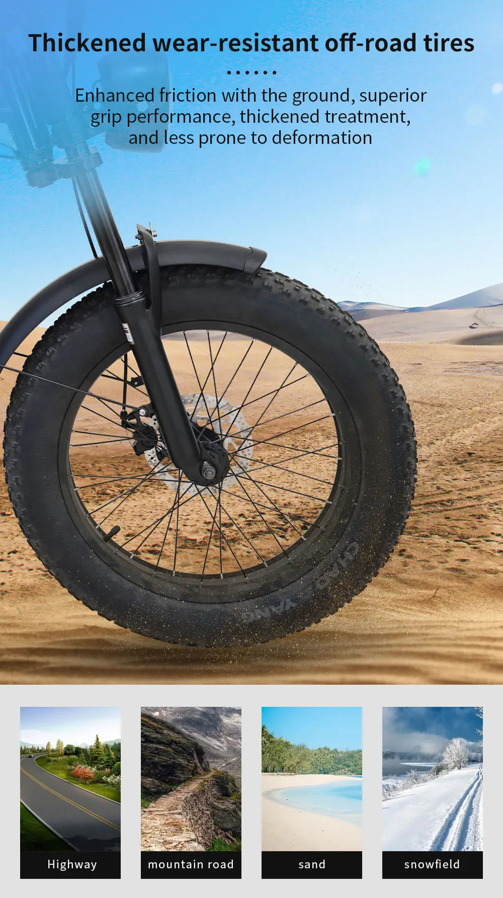 HKM-349971 750W Off-Road Electric Mountain Bike with 20-Inch Fat Tires for Adults - High Speed & Eco-Friendly