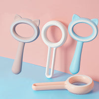 HKM-349971 Double-Sided Pet Grooming Brush with Cat Ear Design for Effective Hair Removal and Cleaning