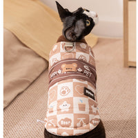 HKM-3500221 Cozy Quilted Two-Legged Pet Vest for Cats and Dogs - Retro Prints for Autumn and Winter