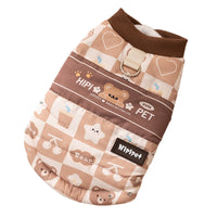 HKM-3500221 Cozy Quilted Two-Legged Pet Vest for Cats and Dogs - Retro Prints for Autumn and Winter