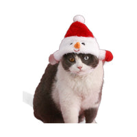 HKM-3500477 Adorable Plush Pet Christmas Hat for Small Dogs and Cats ¨C Snowman and Christmas Tree Designs