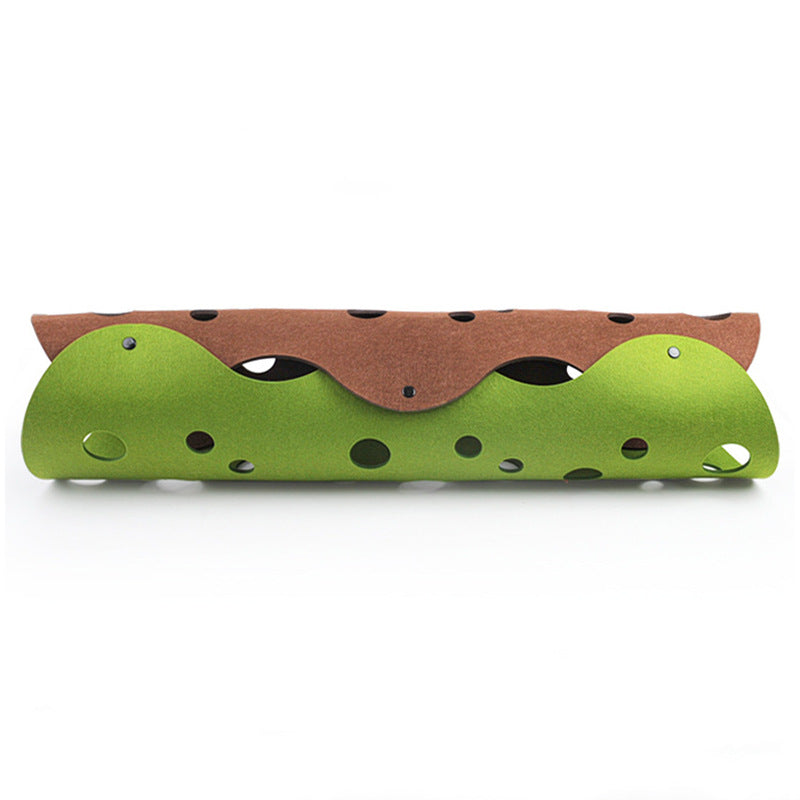 HKM-3500733 Collapsible Cat Tunnel with Interactive Peepholes and Soft Felt Material for Kittens and Small Pets