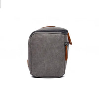 HKM-350099 Large Capacity Portable Makeup Bag - Multi-functional Travel Storage Bag in Durable Waxed Canvas and Leather