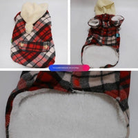 HKM-3501245 Stylish Red Plaid Cotton Shirt for Dogs in Sizes XS to XL
