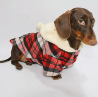 HKM-3501245 Stylish Red Plaid Cotton Shirt for Dogs in Sizes XS to XL