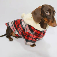 HKM-3501245 Stylish Red Plaid Cotton Shirt for Dogs in Sizes XS to XL