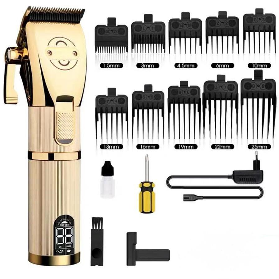 HKM-350227 Cordless Gold Hair Cutting Machine with Dual-Purpose Power Supply - Model 2880