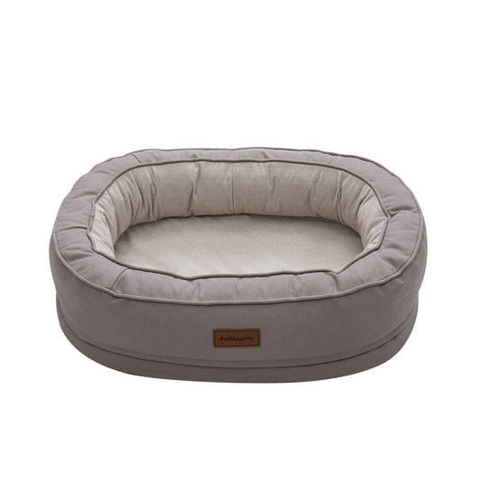 HKM-350227 Orthopedic Waterproof Pet House for Cats and Dogs - Comfortable Nest with Soft Cloth Material, Grey, Available in M and L Sizes