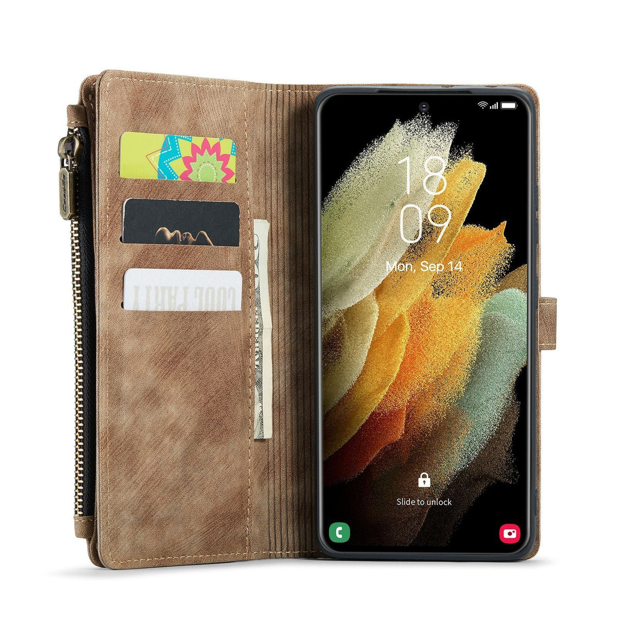 HKM-350291 Samsung Compatible Flip Mobile Phone Holster – PU+TPU Protective Case for A12, A22 5G, A32 5G, A50, A30S, A50S, A51 4G, A52, A71 4G, A72 in Black, Red, Blue, Coffee